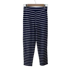 Fighting Eel Navy Blue & White Striped Leggings Women's XS Pockets EUC